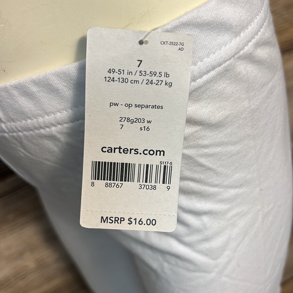 Carter's White Floral Cropped Leggings NWT - Picture 3 of 4